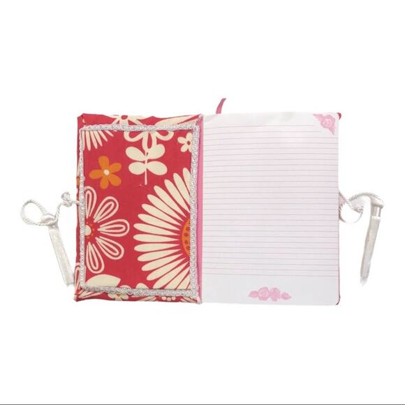 Hand-Made Floral Journal Fabric Red White & Yellow Daisy Hand Made - Picture 6 of 8